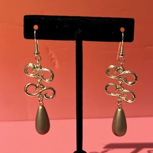 Gold tone dangle earrings